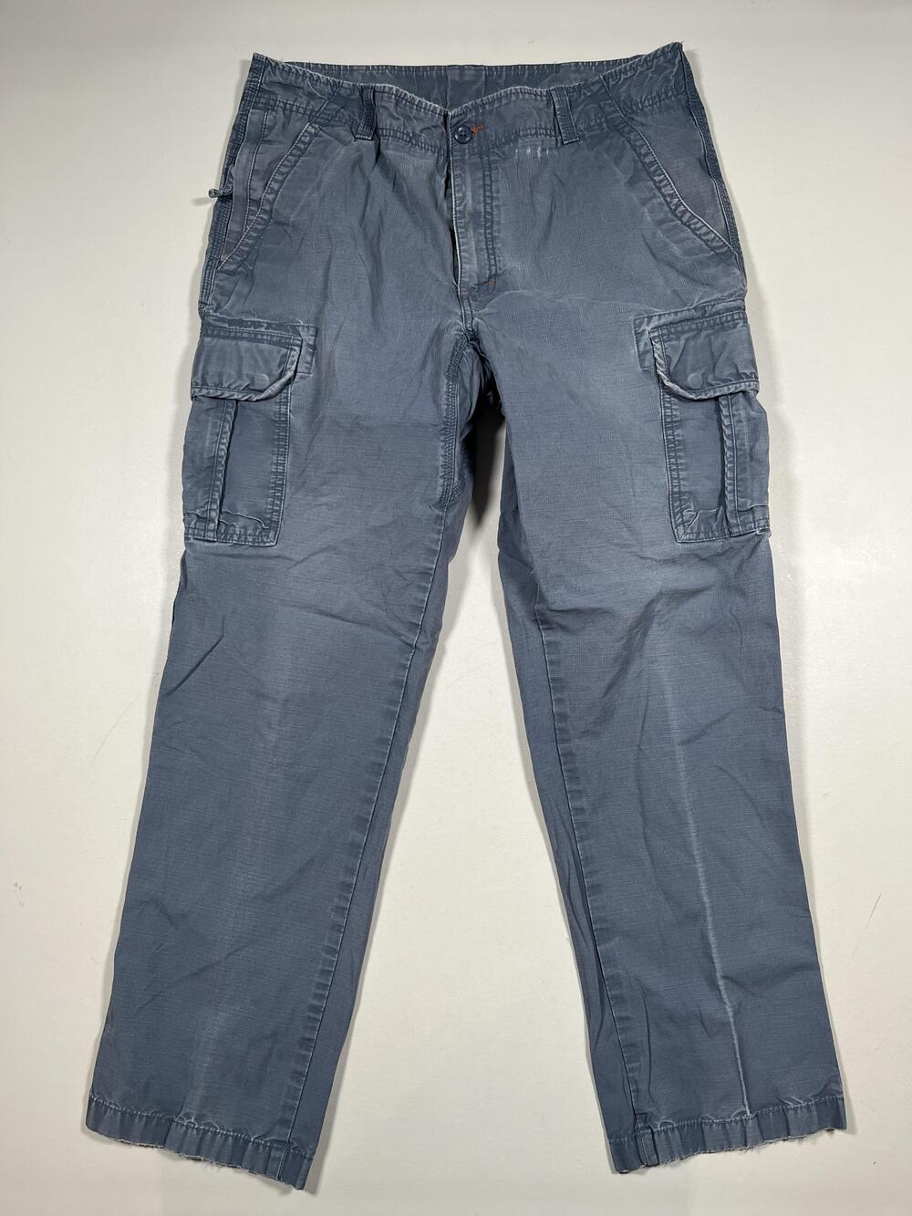 L.L. Bean Pants Mens 35x32 Blue Cargo Natural Fit 100% Cotton Casual Outdoor
